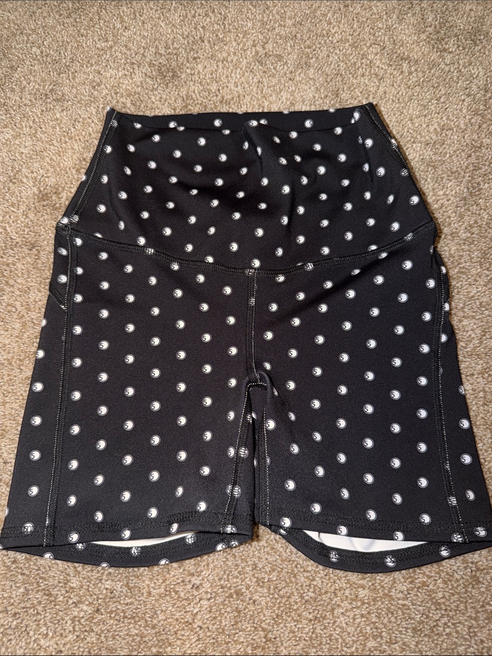 Five Dancers - Black shorts with Five Logo White dots. 5” inseam Adult S